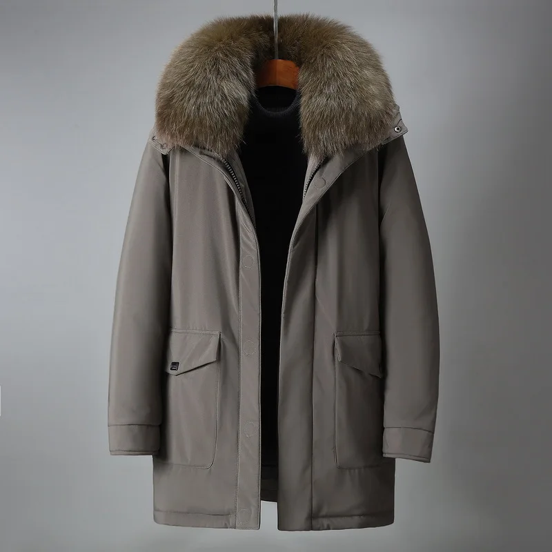

LMATO 2022 WINTER MENS MID LONG EXTRA WARM WHITE DUCK DOWN COATS