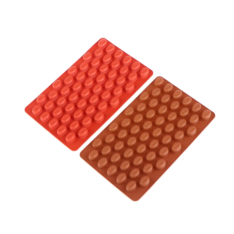 1Pc 55 Cavities Coffee Bean Silicone Candle Mold DIY Soap Resin Making Mould Chocolate Ice Jelly Baking Tool Cake Decor Gifts