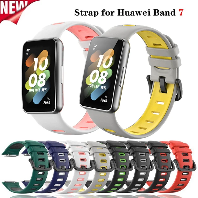 Silicone Strap for Huawei Band 7 Strap Accessories Smart Replacement  Watchband Wristband Correa Bracelet for Huawei Hornor Band 7 -White 