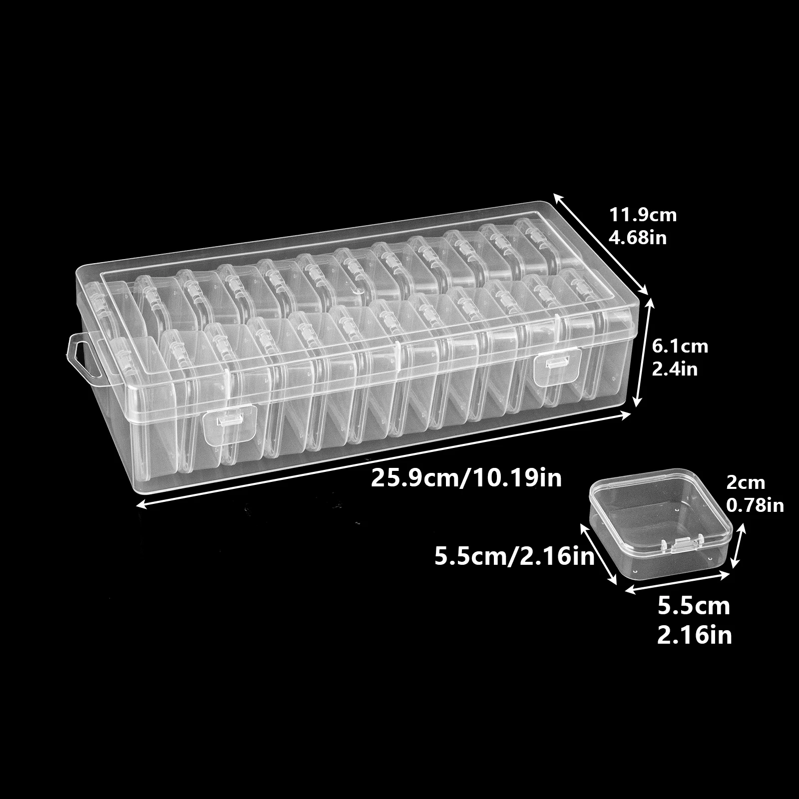 1 Set of 24 Grid Storage Boxes, Storage Gift Diamond Painting Stone Beads, Suitable for Diamond Embroidery Box DIY Craft, Storag