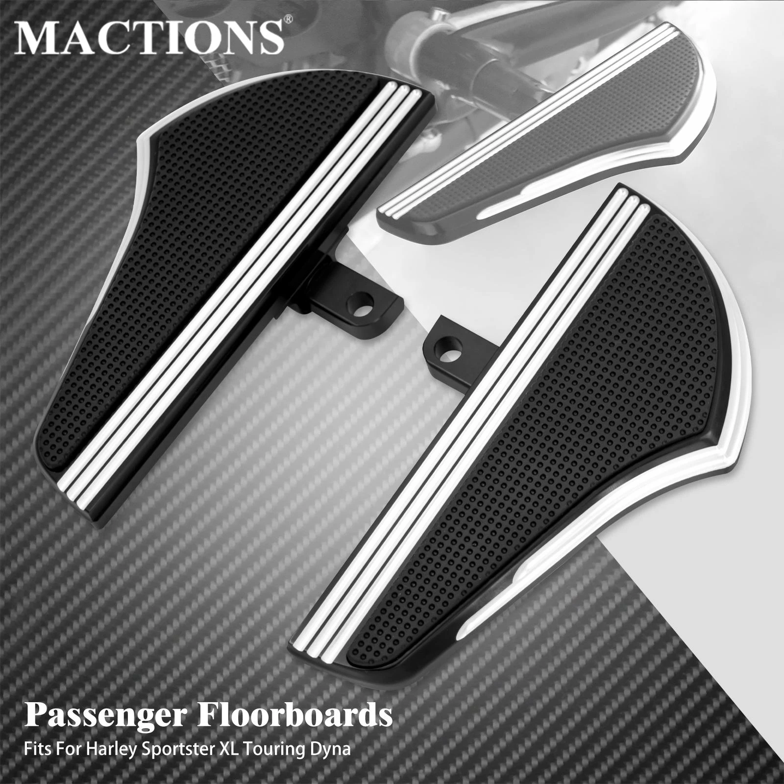 Motorcycle Rear Passenger Defiance Floorboards Footboard Footpegs For Harley Touring Dyna