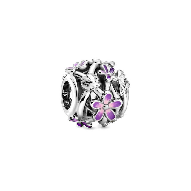 European MY Pet Dog Cat Forget-Me-Not Flower DIY Fine Beads Fit Original  Charms Silver 925 Bracelet Jewelry F040
