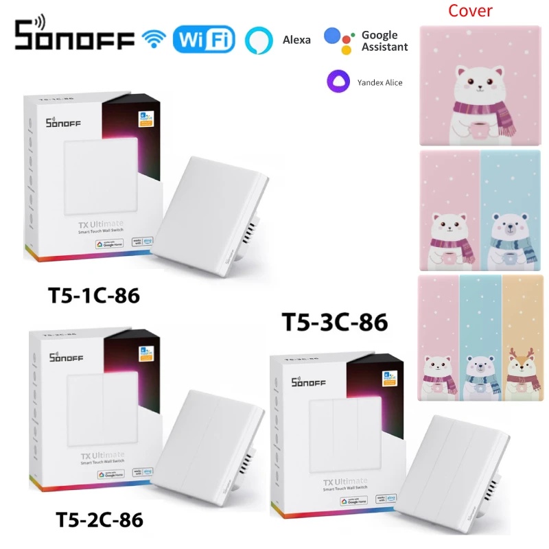 Sonoff Tx Ultimate Wifi Smart Wall Switch Full Touch Access Led Light Edge Telecomando Ewelink Multi-Sensoriale Tramite Alexa Google