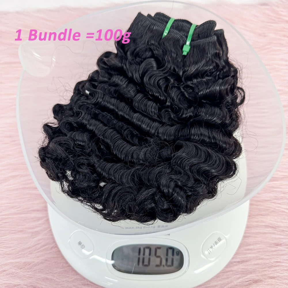 Super Double Drawn Burmese Curly Hair Bundles Full Thick Hair End Extensions with Lace Closure Frontal  4x4 5x5 13x4 Lace