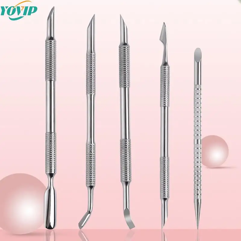 1 Pz 2 In 1 In Acciaio Inox Spingi Cuticole Manicure Per Unghie Rimozione Bastoncini Per Manicure Strumento Per Strumenti Per Manicure Nail Art