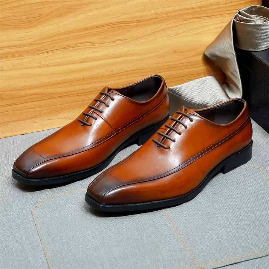 Genuine Leather Dress Shoes for Men Classic Laceup Highend Suit Shoes Luxury Men's Shoes for