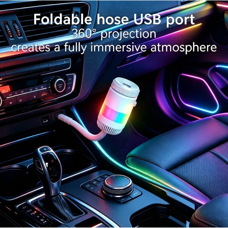 Proiettore Galassia 2-in-1 con Luce Notturna, Luce Ambientale per Auto, Proiettore Stellare USB con Luminosità Regolabile, Lampada d'Atmosfera per le Feste - immagine 2
