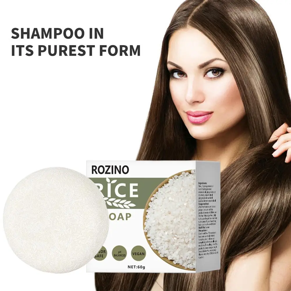 

Organic Rice Shampoo Soap Bar Dry Hair Conditioning Growth Soap Nourishing Soap Hair Soap Anti-loss Protein Water Rice Bar G7P1