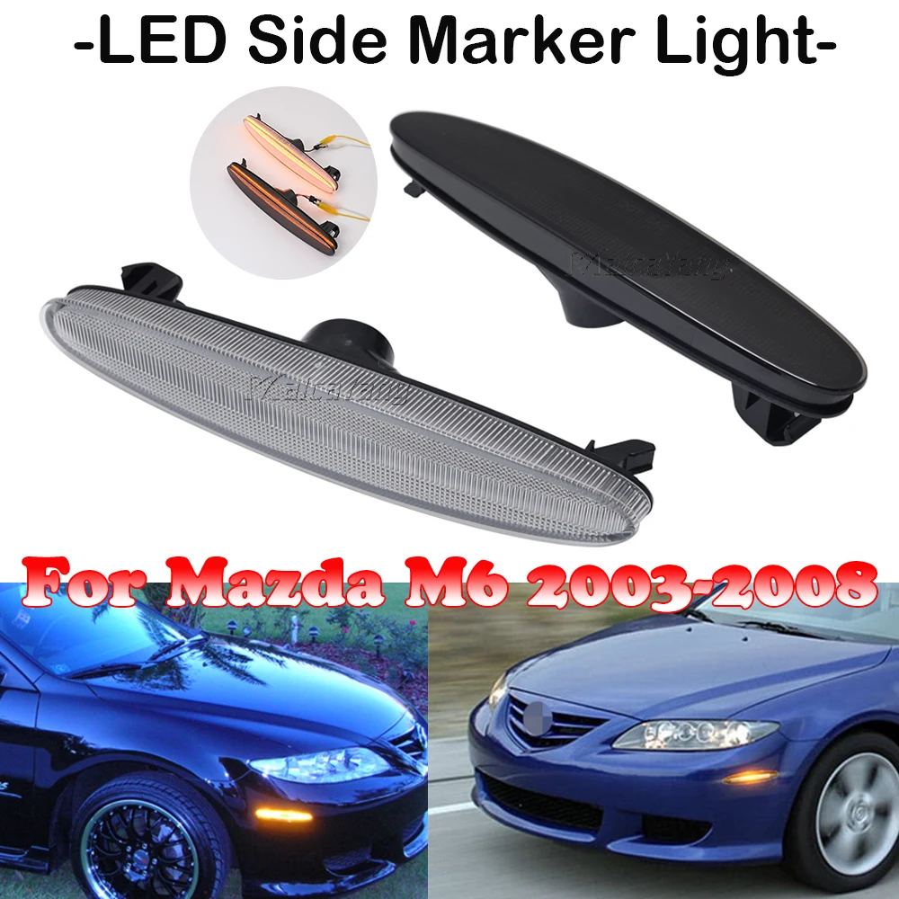 

Для Mazda 6 Mazdaspeed6 GG GY GG1 GY1 2003-2008 брикет дымчатой линзы Янтарный передний бампер боковой маркер индикатор фонарь поворота