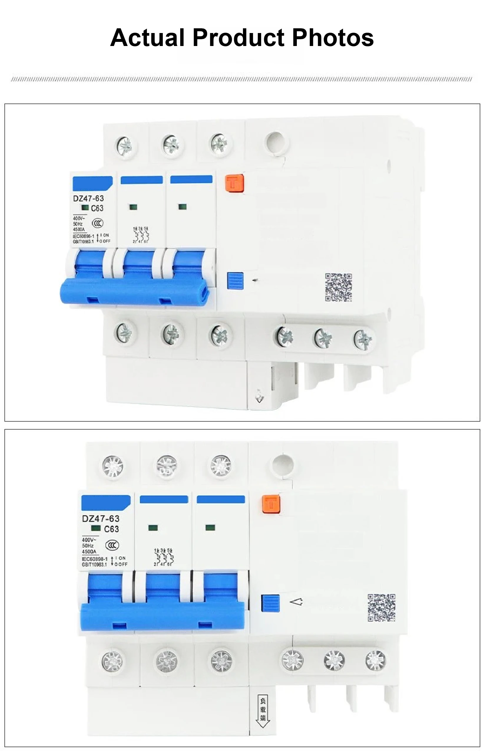 DZ47S-63 Three Phase Motor Protection Breaker Phase Loss Protection Switch 3P AC