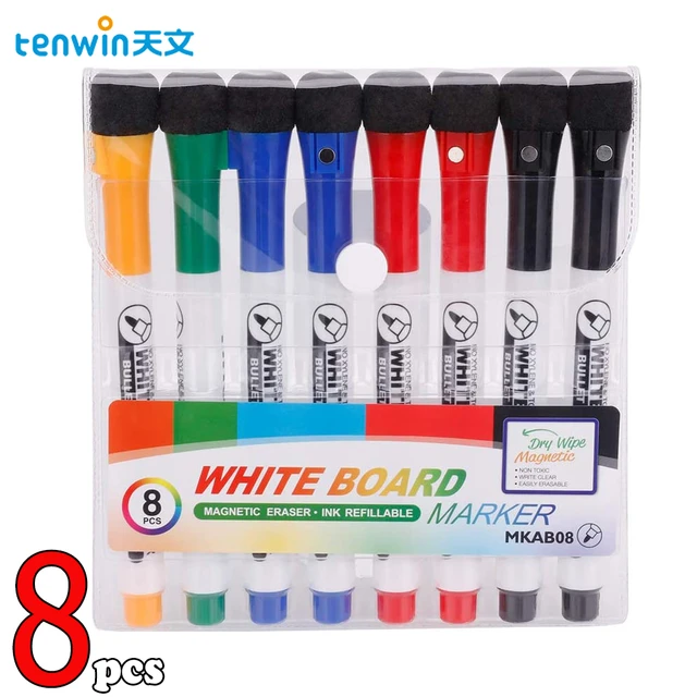 Magnetic Dry Erase Markers (8 Pack) Low Odor White Board Markers with  Erasers for Kids Teacher Supplies for Classroom Work on Wh - AliExpress