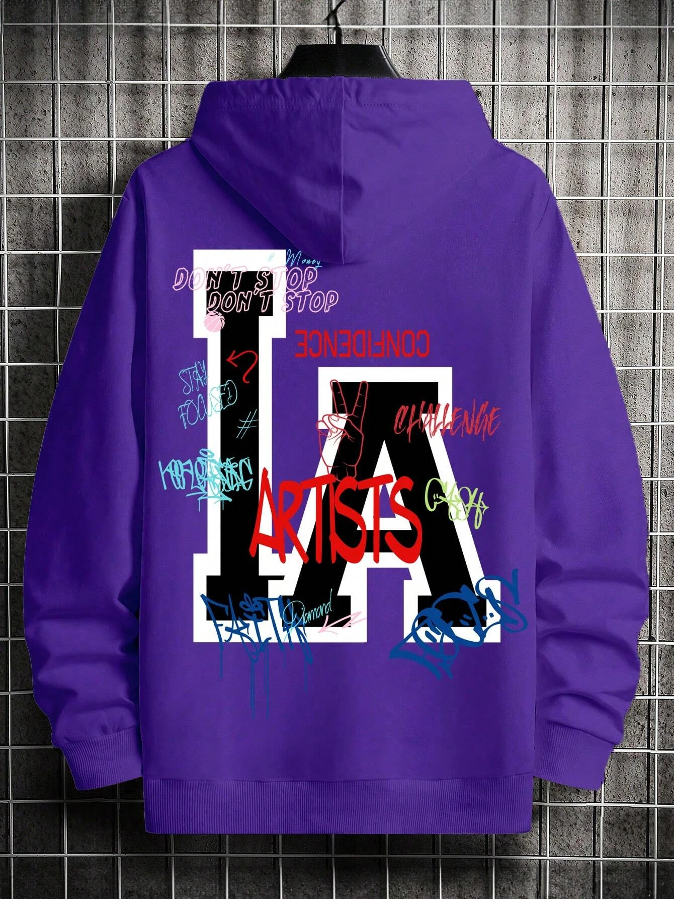 Comfortable Casual Letters 3D Printed Hooded Sweatshirt Loose Top Pullover Men's Hooded Sweatshirt Streetwear Men's