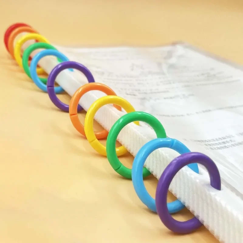 50Pcs/Bag Plastic Colors Ring Binder 15-40mm DIY Albums Loose-leaf Book Hoops Opening Office Binding Supplie Photo Album plastic binding coil loose leaf binding coil plastic binding rings metal ring binder metal binder ring notebook accessories