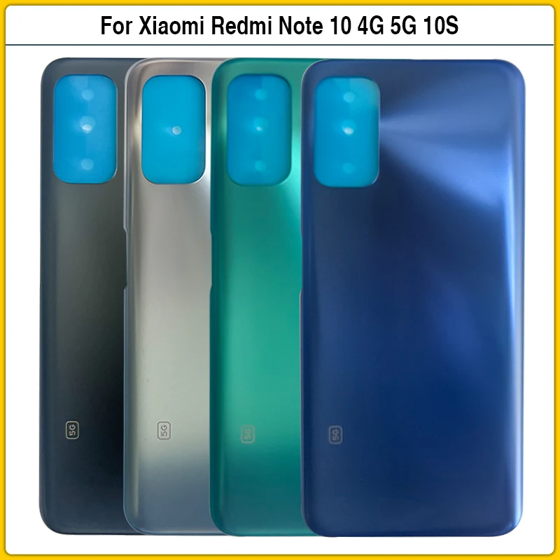 

For Xiaomi Redmi Note 10 M2101K7AI 4G 5G Battery Cover Back Rear Door Glass Panel For Redmi Note 10S Housing Case Adhesive Repai