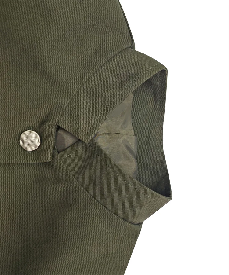 UOOZEE Women's Military Style Jackets Army Green Stand Collar Gold Button Slim Fit Multi-Pocket Casual Office Blazer Outerwears 14 S78ea79e2b1644e56aa9cb1b729d6caa3Q