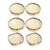 2x Bamboo Serving Basket Tray Handmade Multipurpose Decorative Rustic Farmhosue Woven Baskets Mini Serving Baskets Wicker Basket 2