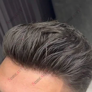 Protesi Capillare Maschile: Toupet in Capelli Veri Economico, con Attaccatura Naturale, Base in Microskin, Sistema Full Thin Skin Robusto e Durevole
