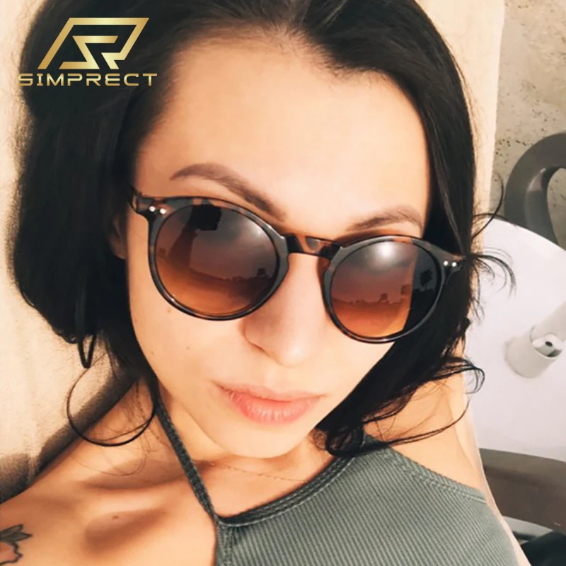 

SIMPRECT Small Round Sunglasses Women 2023 Luxury Brand Designer Sun Glasses Fashion Retro Vintage Mirror UV400 Shades For Women