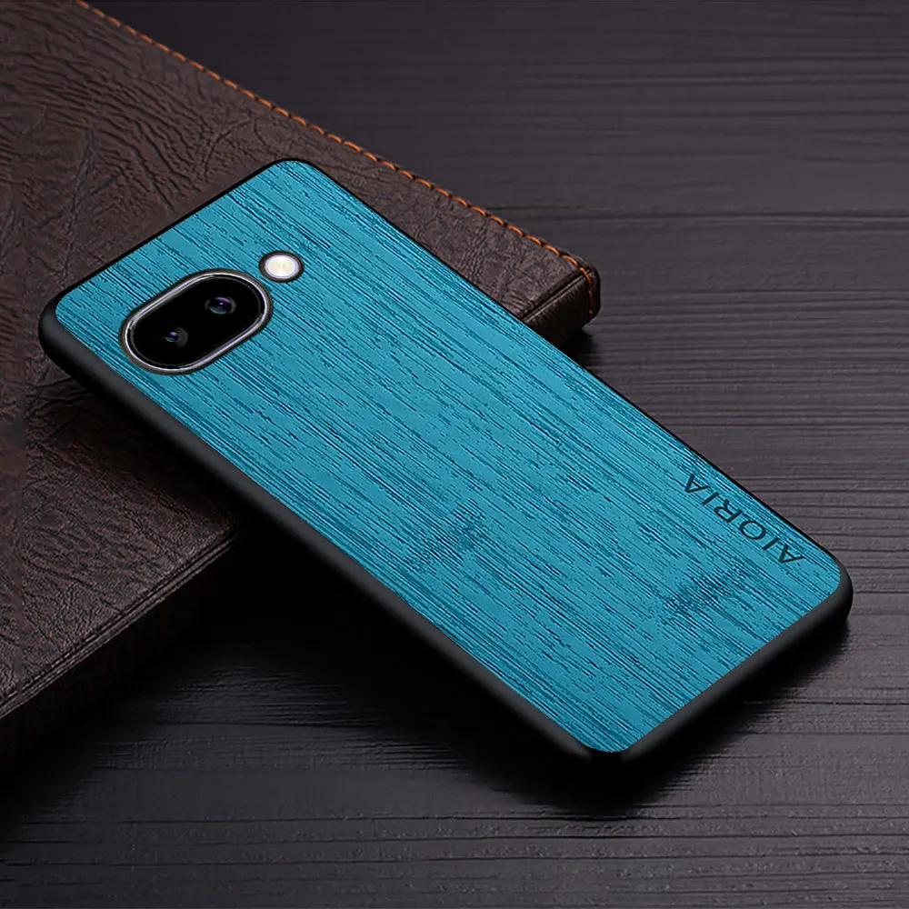 Luxury Bamboo Wood Pattern Leather Case for Google Pixel 9 Pro 5G