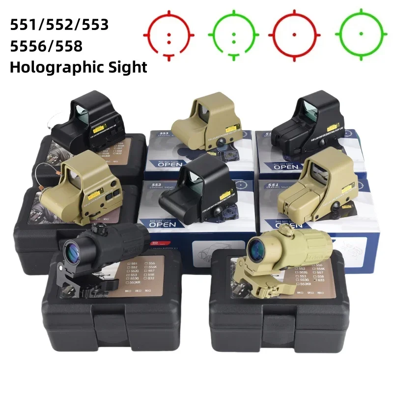 Tactical 558 Reflection Hologram Dot Sight Optical Airsoft Scope 552 551 Red Dot Sight Hunting Riflescope for 20mm Rail Mount