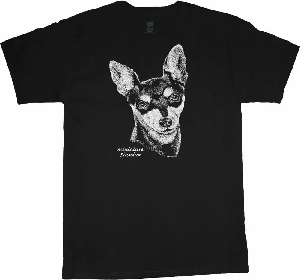 T-Shirt Pinscher In Miniatura Dog Breed Face Portrait Tee Men'S Dog Person Gift
