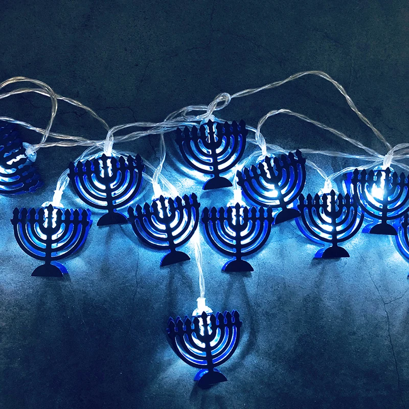 hanukkah candlestick pentagrama lâmpada led ramadan festival decorações de festa