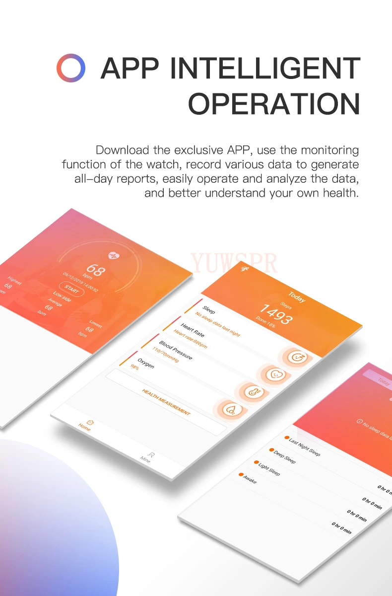 NEW Smart Watches Laser Health Assistant Heart Rate Blood Pressure Healthy Tracking Watch for Xiaomi Android 6.0 IOS 11.4 F900