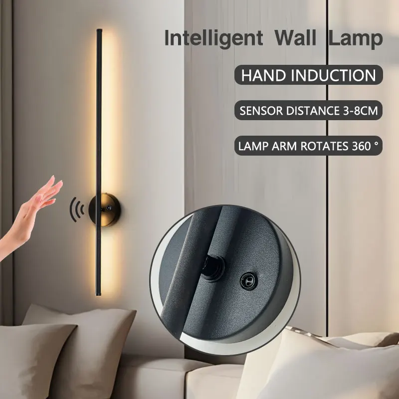 

Hand Induction LED Wall Light Bedroom Living room Wall Sconce 360° Rotatable Corridor Wall Lamp Decoration Bedside Wall Lighting