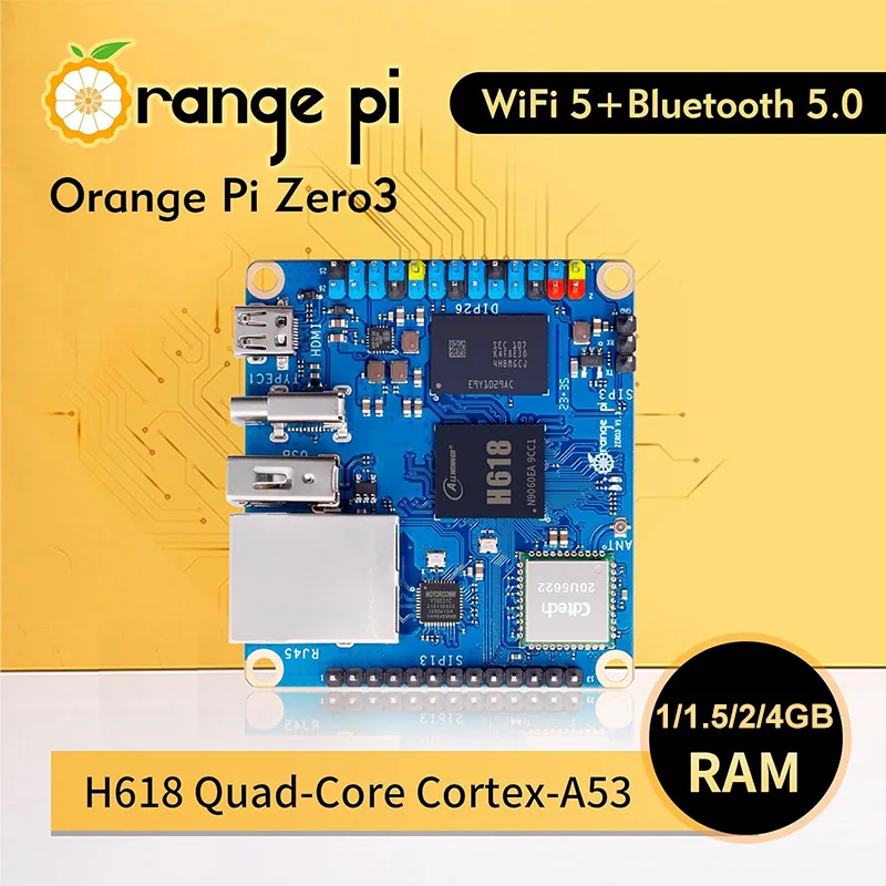 Orange Pi Zero 3 ŰƮ, ˷̴ ̽ ,  ׳ USB-C   ġ ,  ̺, OPI Zero 3, 4GB, 2GB, 1GB RAM