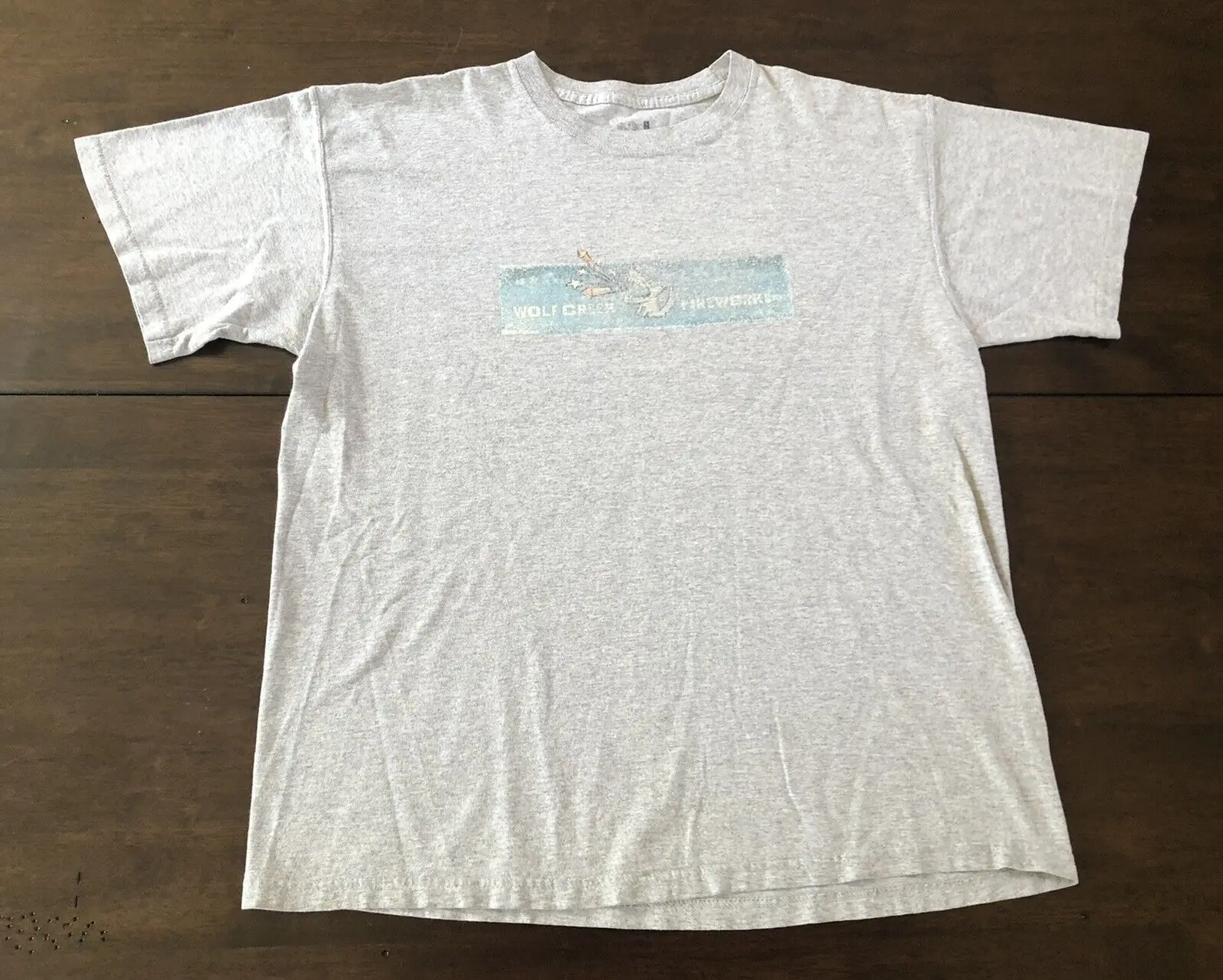 Wolf Creek Fireworks T-Shirt Con Grafica Per Cani Invecchiata Indossata Molto Sbiadita M Maniche Lunghe O Corte