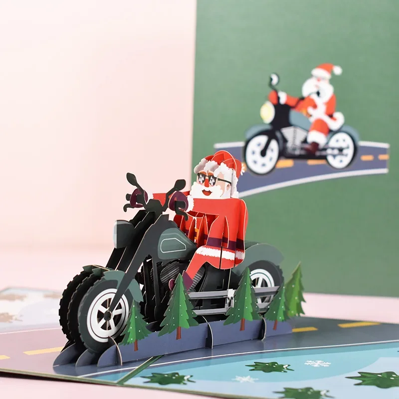 3D Pop-up Merry Christmas Cards Thank You Card Christmas Decorations Xmas Gifts for Kids Children Navidad New Year Cards