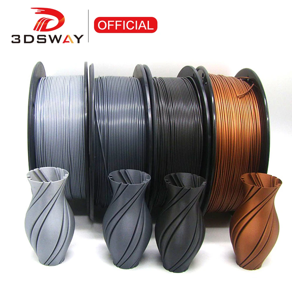 Filamento de Impressora 3d Brilho Metálico Pla Material Fdm 175 mm Cobre Vermelho Aço Ferro Consumíveis 1kg