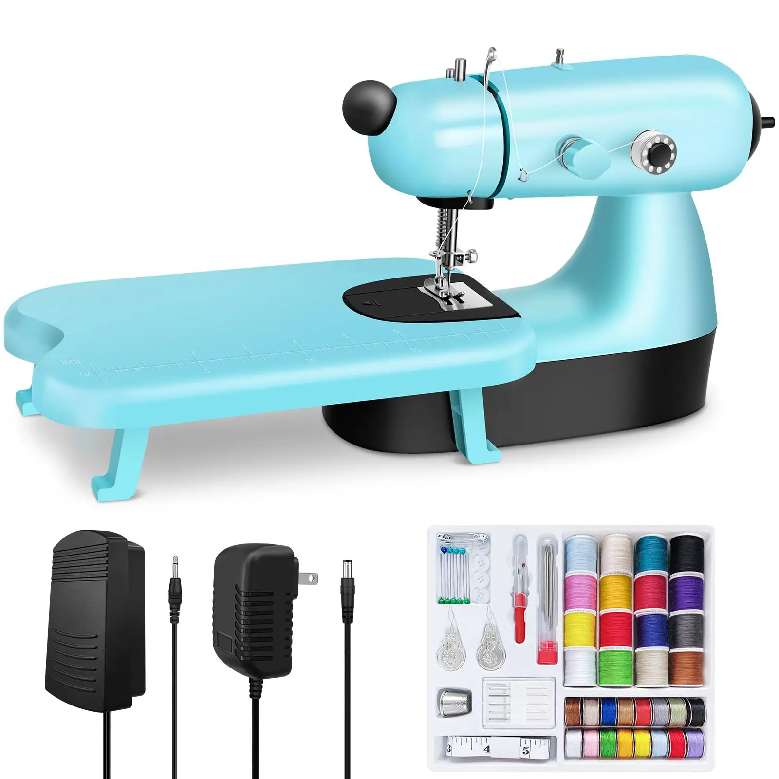 

Portable Electric Sewing Machine with LED Light - Fast Stitch for Clothes, Curtains, Jeans; Ideal for DIY and Travel