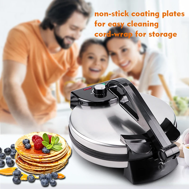 

Stainless Steel Automatic 10 inch non-stick chapati tortilla roti maker with temperature control button