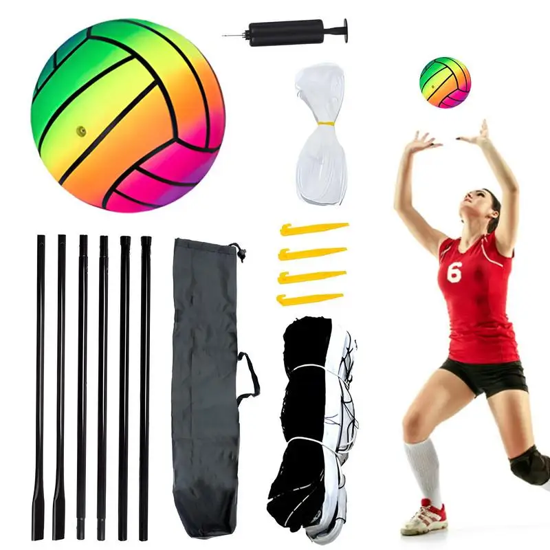 Beach Volleyball Net Backyard Volleyball Net Badminton Rack Nets With Portable Storage Bag For