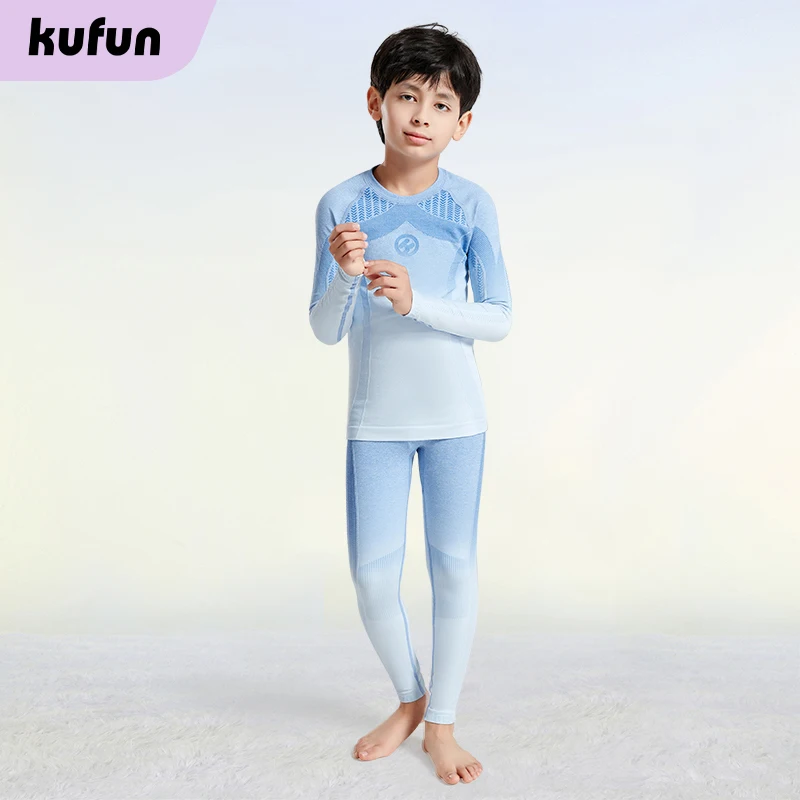 Children Quick-drying Clothes for Winter Sports Ski Snowboard Kids Compression Running Basketball Sportswear Warm Pants Tops