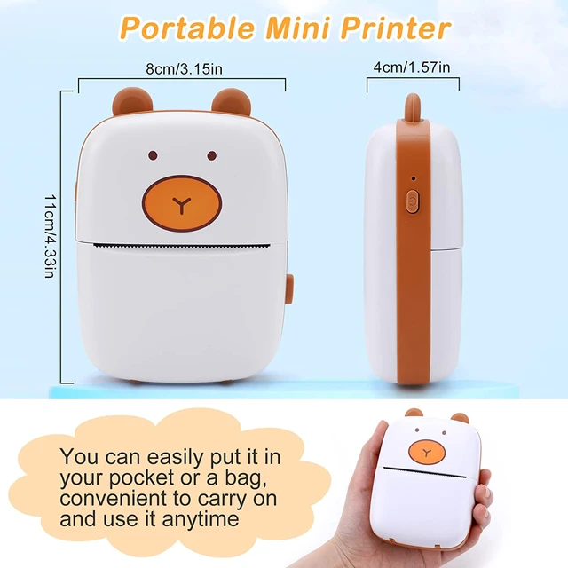 Mini imprimante photo instantanée sans encre, petite imprimante thermique  d'autocollants de poche, photo de téléphone