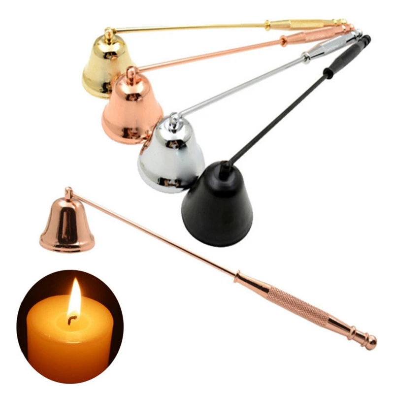 Candle Cover Bell-shape Long Handle Candle Holder Stainless Steel Candle Extinguisher Home Accessories Decoration Match Trimming 1