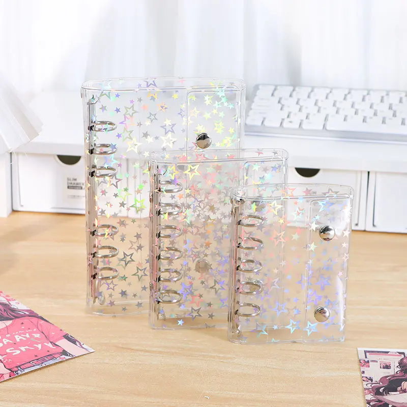 투명 스타 루즈 리프 바인더 커버, 저널 스케치북 액세서리, 일기 사무용품, M5, A6, A7 