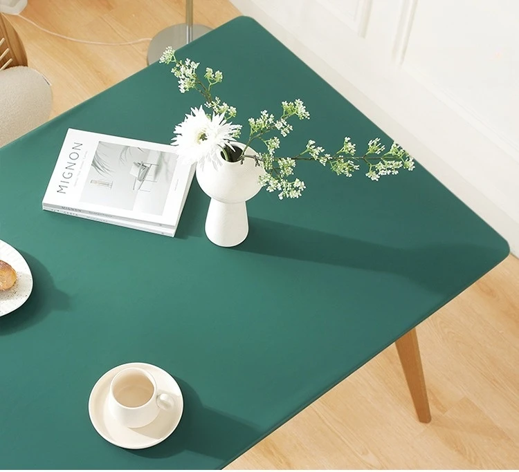 Waterproof Oilproof Tablecloth PU Leather Table Cover Student Desk Mat  Office Decor Protector Custom Elasticity Table Cloth