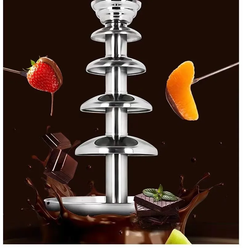 Stainless Steel 3Tier Chocolate Fountain, Commercial and Home Use for Parties and Events Quick Melt Appliance Easy Clean Device 6