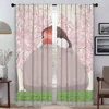 Blackout Curtains for Living Room Curtain Cute Home Interior Curtains 2 Pieces Tulle for Bedroom Partition Shades Kitchen Camera 1