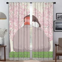 Blackout Curtains for Living Room Curtain Cute Home Interior Curtains 2 Pieces Tulle for Bedroom Partition Shades Kitchen Camera 1
