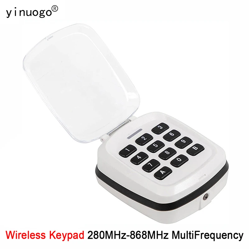 

Keypad Remote Control Garage Door Opener 280MHz-868MHz Electric Gate Remote Control Controller Clone Multiple Brands Keychain