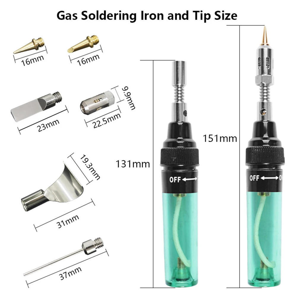 MT-100 14 in 1 Butane Soldering Iron Kit for Automotive Electronics Home DIY PC