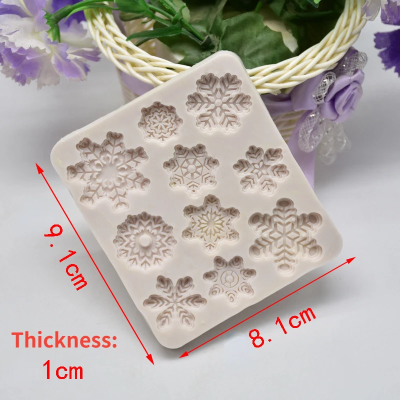 Christmas Silicone Snowflake Mold Cake Dessert Baking Mold DIY Fondant  Pastry Decorating Tools Kitchen Plunger Sugar Cutter Mold