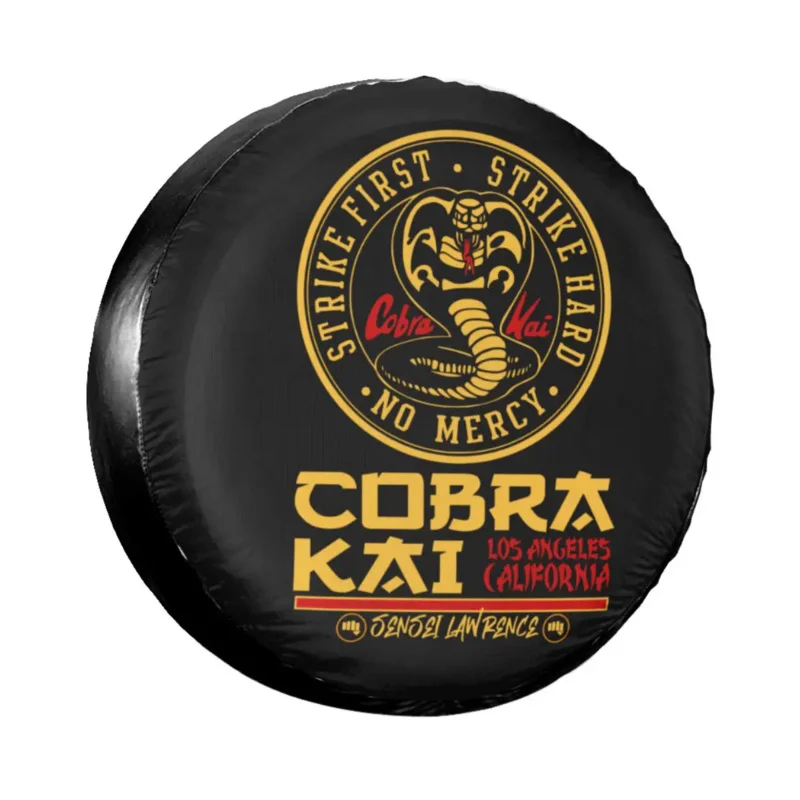 Cobra Kai The Karate Kid Borsa Di Copertura Per Pneumatici Di Scorta Per Jeep Pajero Karate Kid Strike No Mercy Copriruota Per Auto 14 "15" 16 "17"
