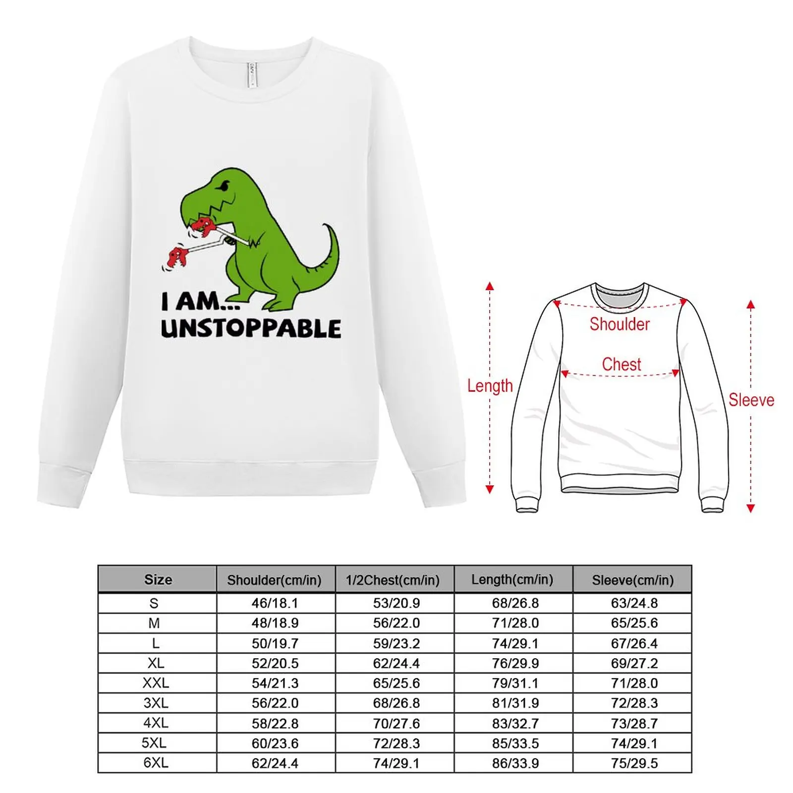 New I am unstoppable T-rex Sweatshirt men clothing tracksuit mens clothing autumn sweatshirt