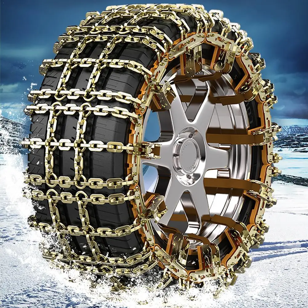 Anti-Skid Car Wheel Tire Chains Heavy Duty Metal Steel For Emergency Snow ICE Mud Sand Fit Tire Width 205-255mm