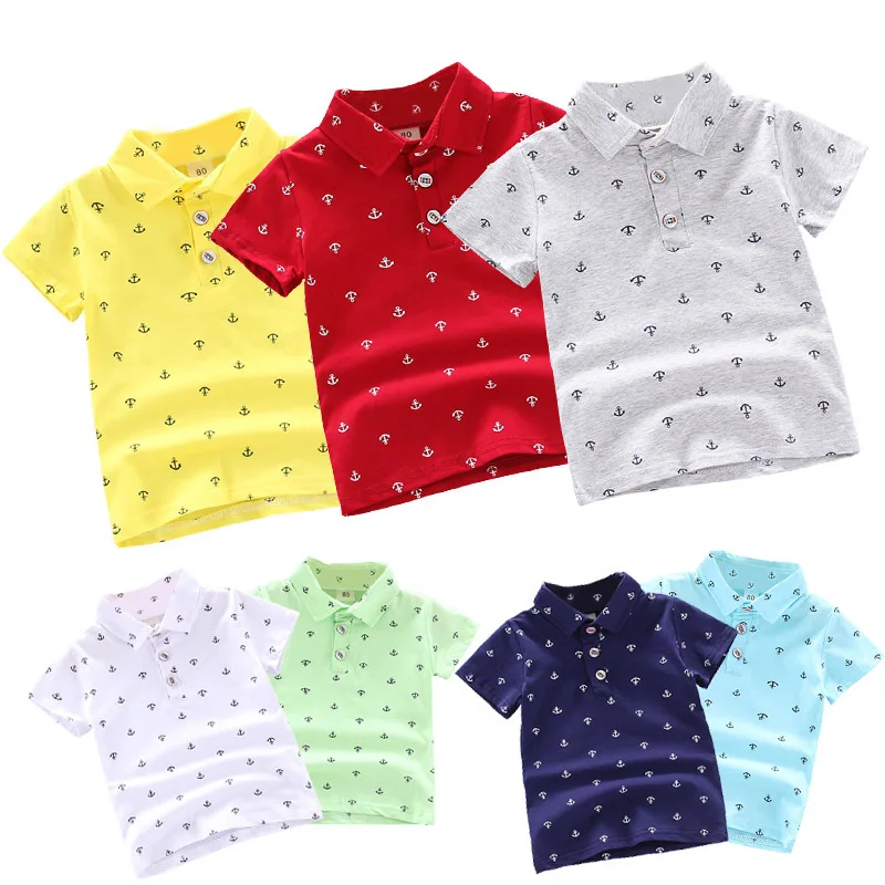 Summer Polo Shirt Baby Boys Girl Short Sleeve Lapel Clothes Kids Cotton ...